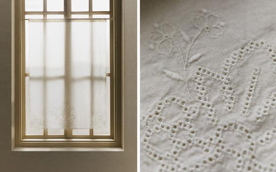 EMBROIDERED LINEN SHEER CURTAIN (PACK OF 2)