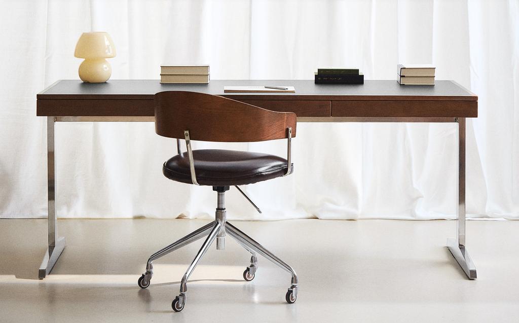 BUREAU BOIS PIEDS MÉTALLIQUES