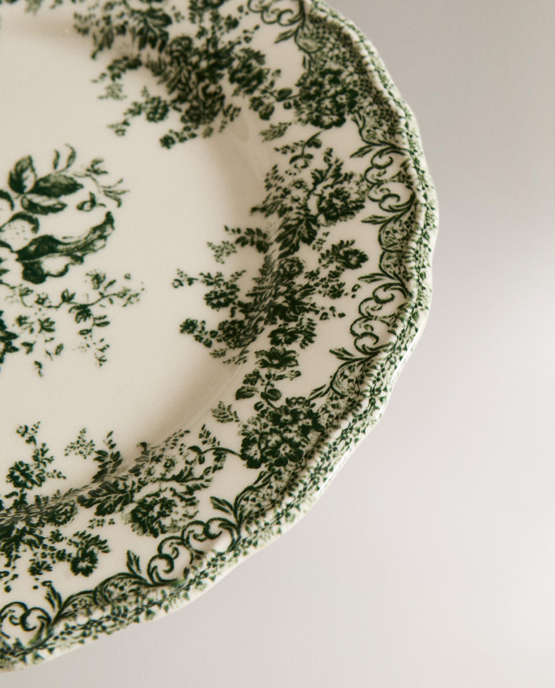 GREEN FLORAL EARTHENWARE DINNER SET product thumbnail 5