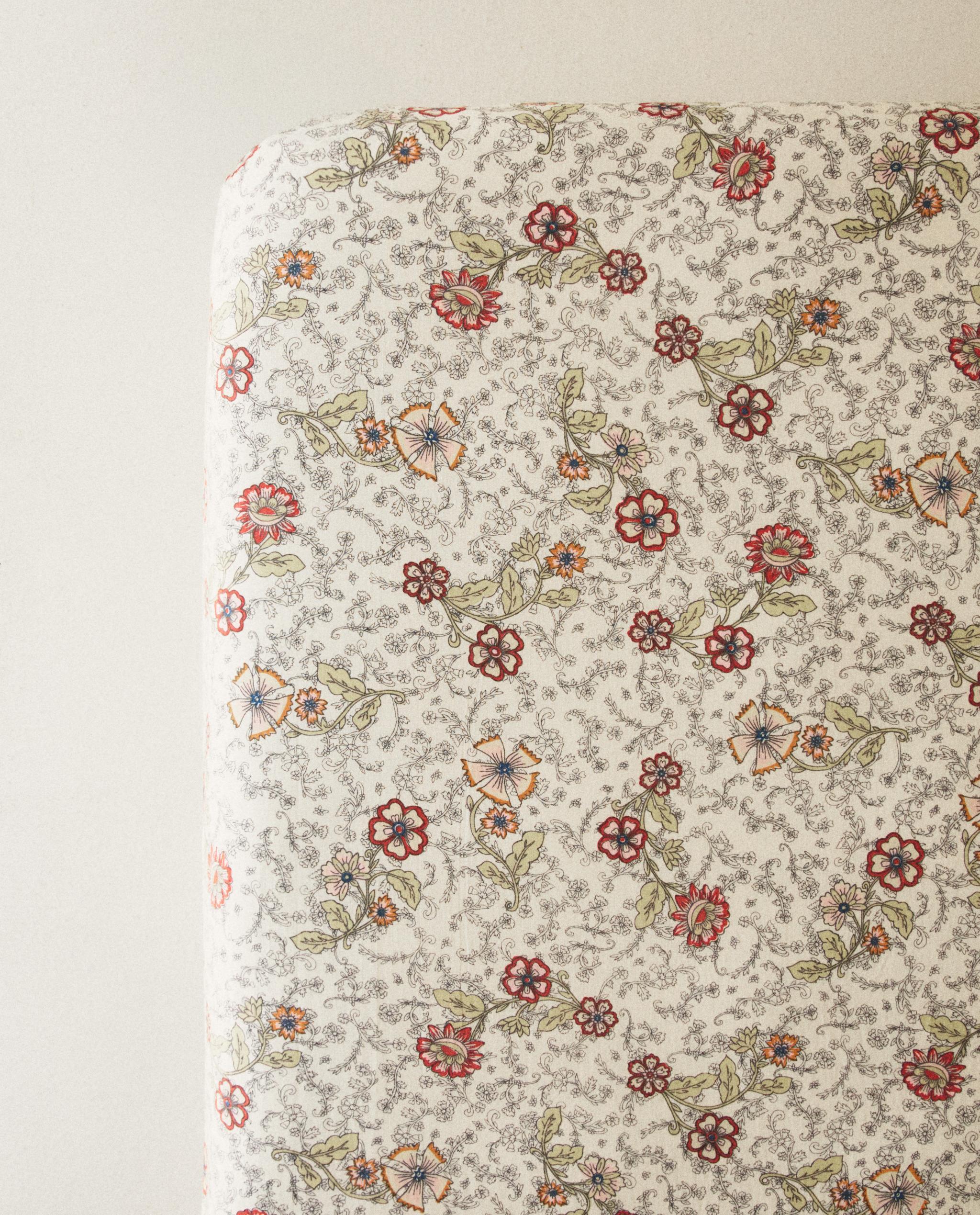 KIDS' FLORAL COTTON FITTED SHEET product thumbnail 8