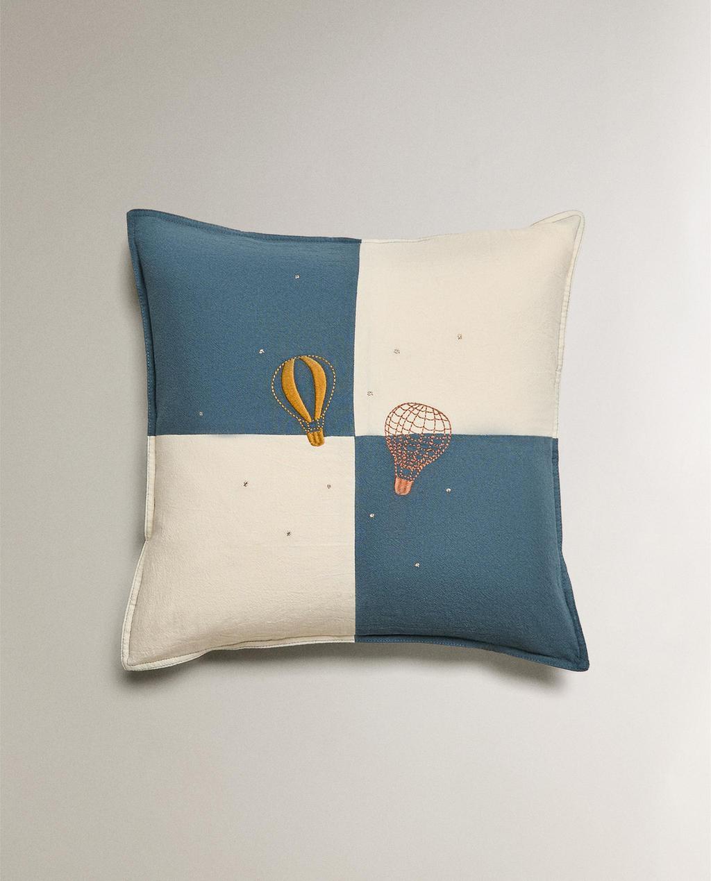 KIDS’ THROW PILLOW COVER WITH EMBROIDERED BALLOONS KIDS’ THROW PILLOW COVER WITH EMBROIDERED BALLOONS