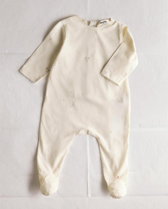 CHILDREN'S RABBIT AND FLORAL ROMPER