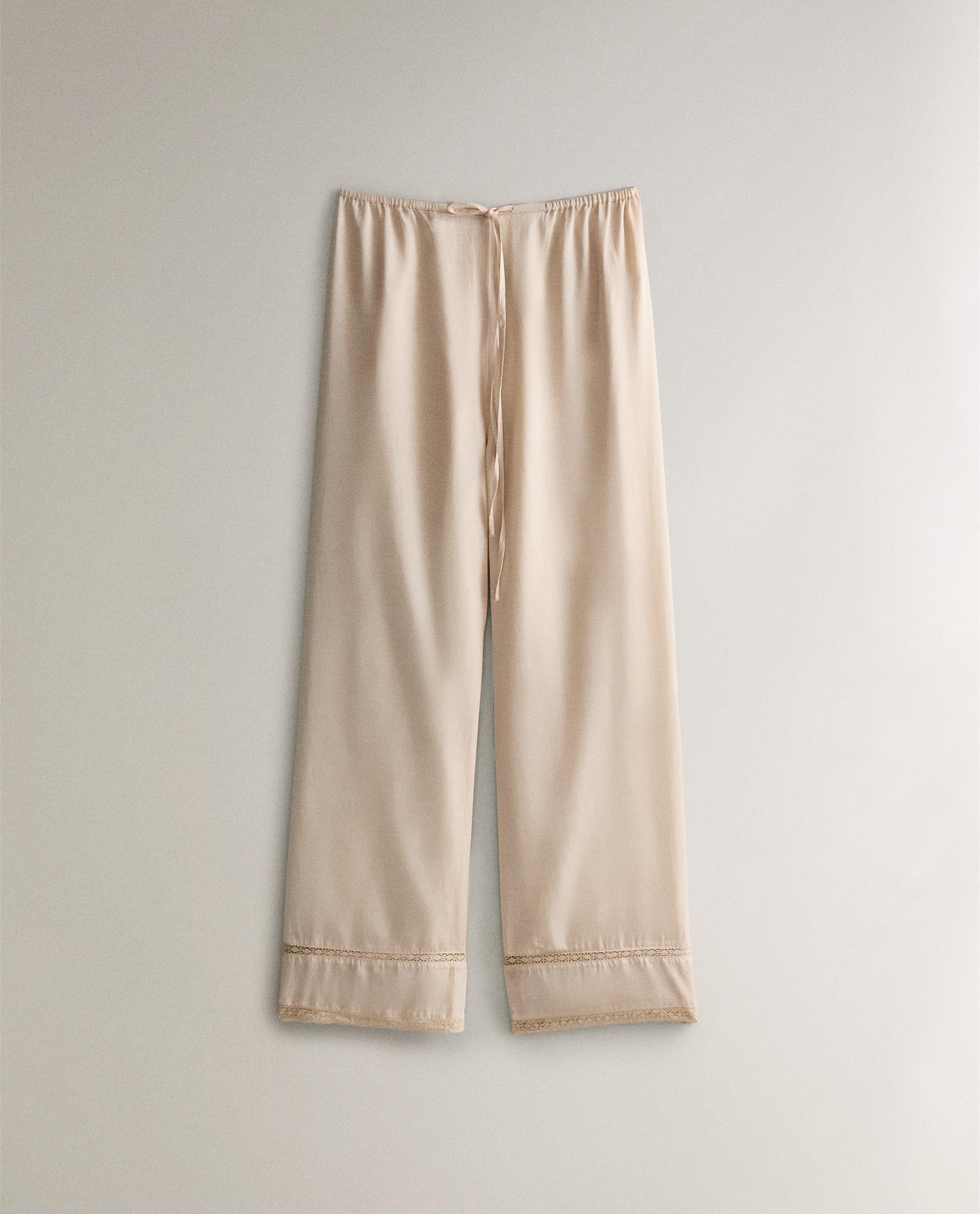 ZARA サテン フォイル パンツ XS メタリック シャンパンゴールド