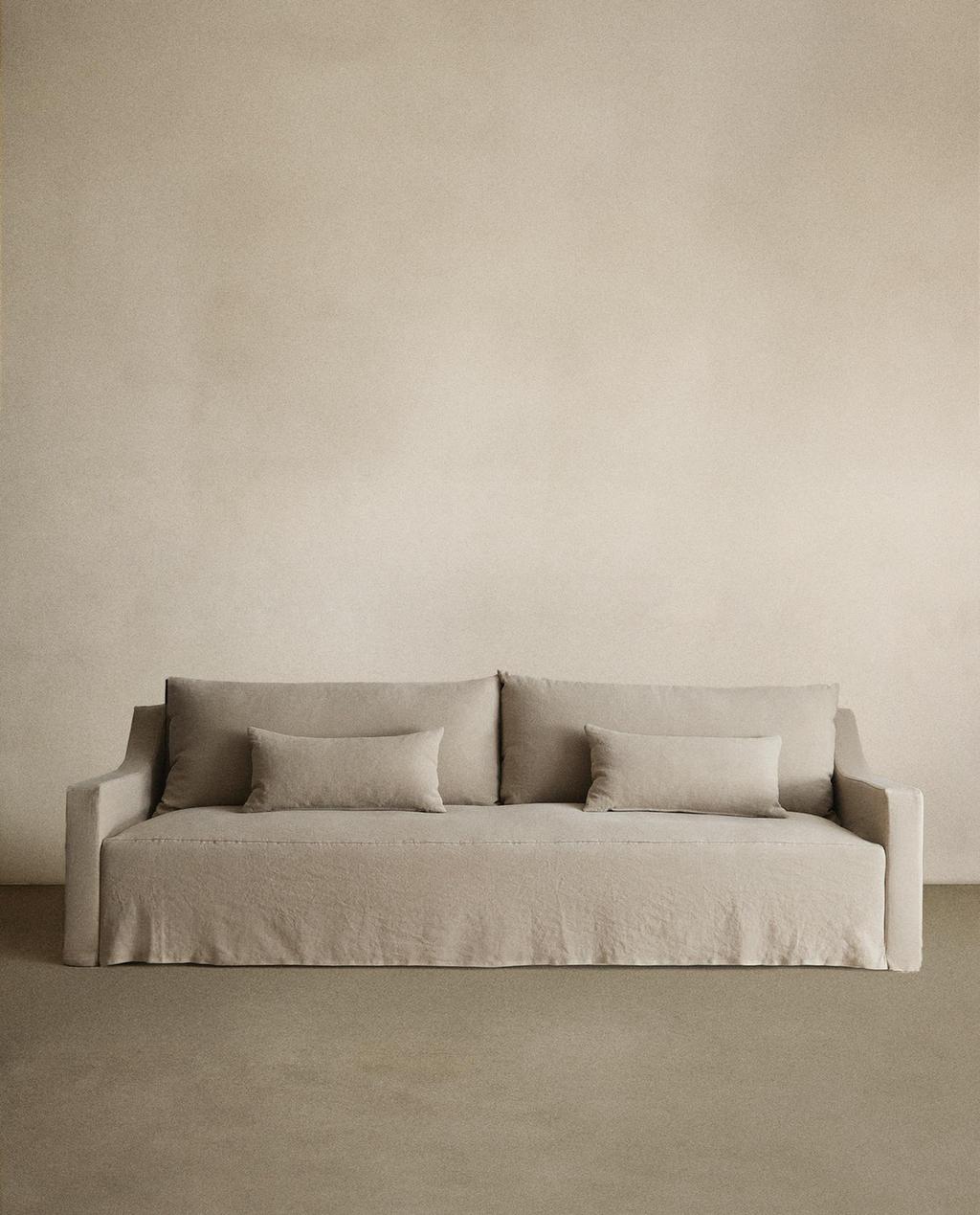 DIVANETTO LINO SLAVATO SFODERABILE