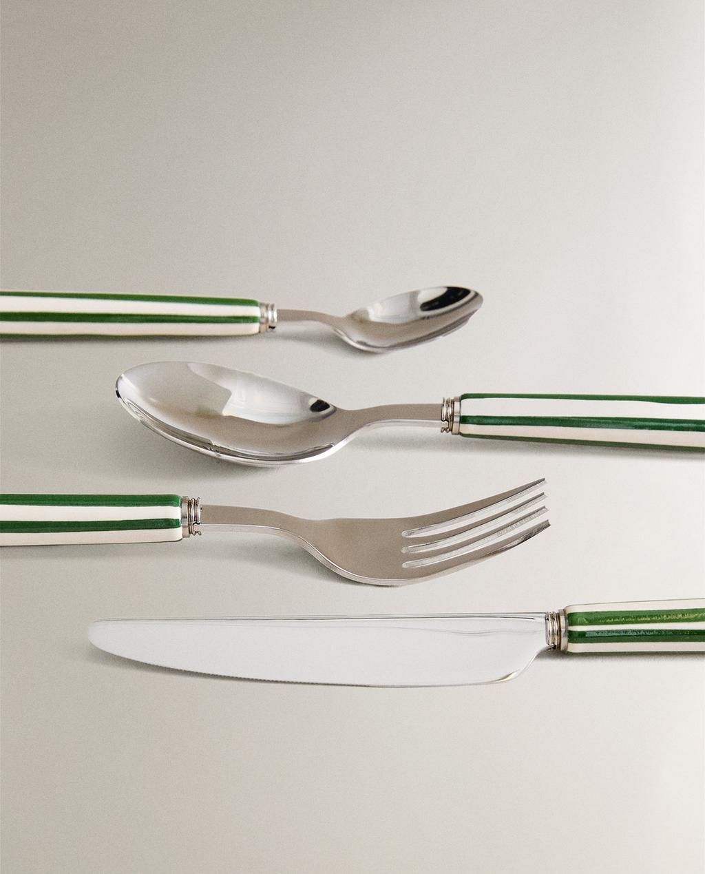 4-PIECE FLATWARE SET WITH CERAMIC HANDLE