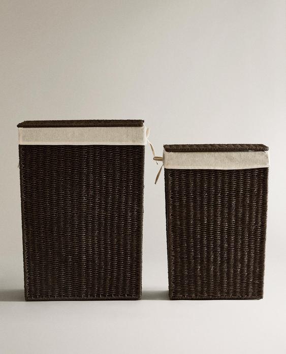 FABRIC-LINED LAUNDRY BASKET