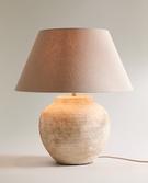 Large Antique Finish Ceramic Table Lamp - Elegant Decor