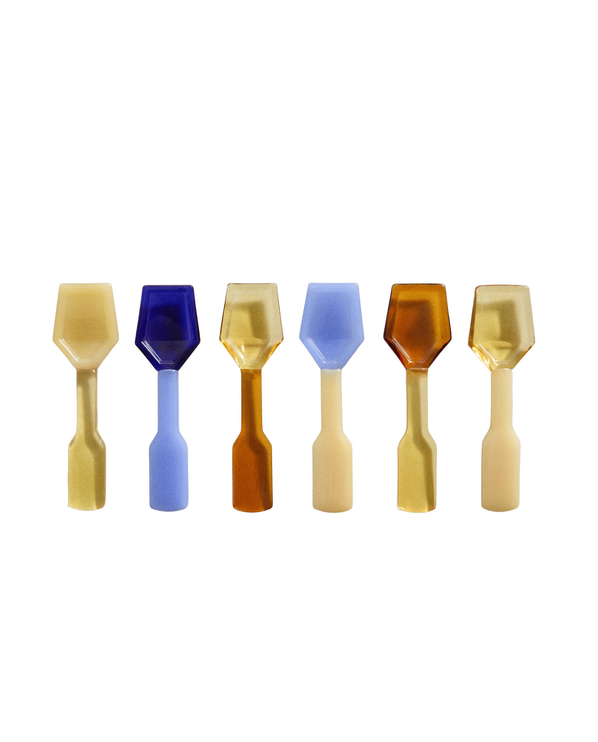 PACK OF COLOURED BOROSILICATE ICE CREAM DESSERT SPOONS (PACK OF 6) product thumbnail 5