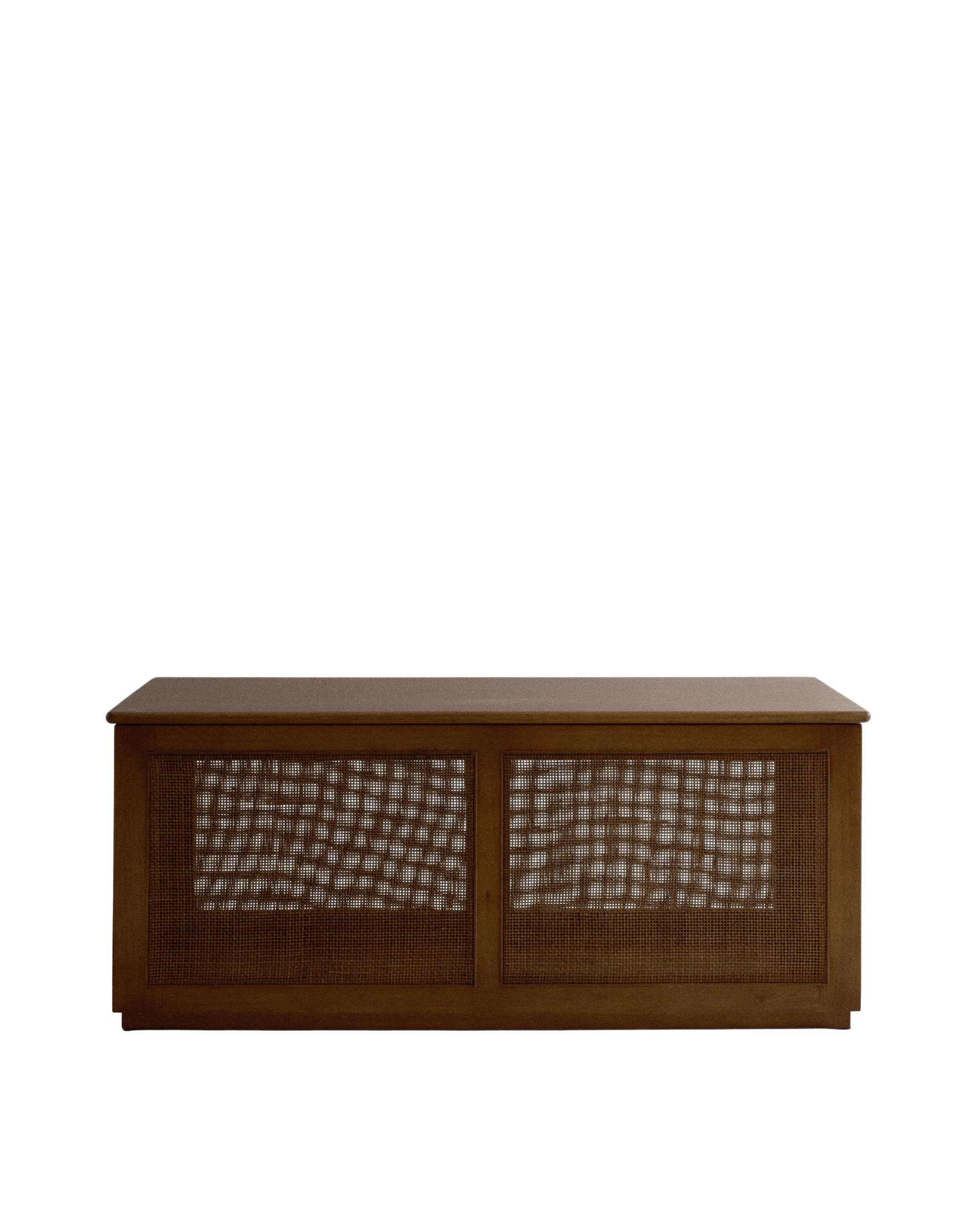 WOOD AND RATTAN BENCH AND SEAT CUSHION product thumbnail 9