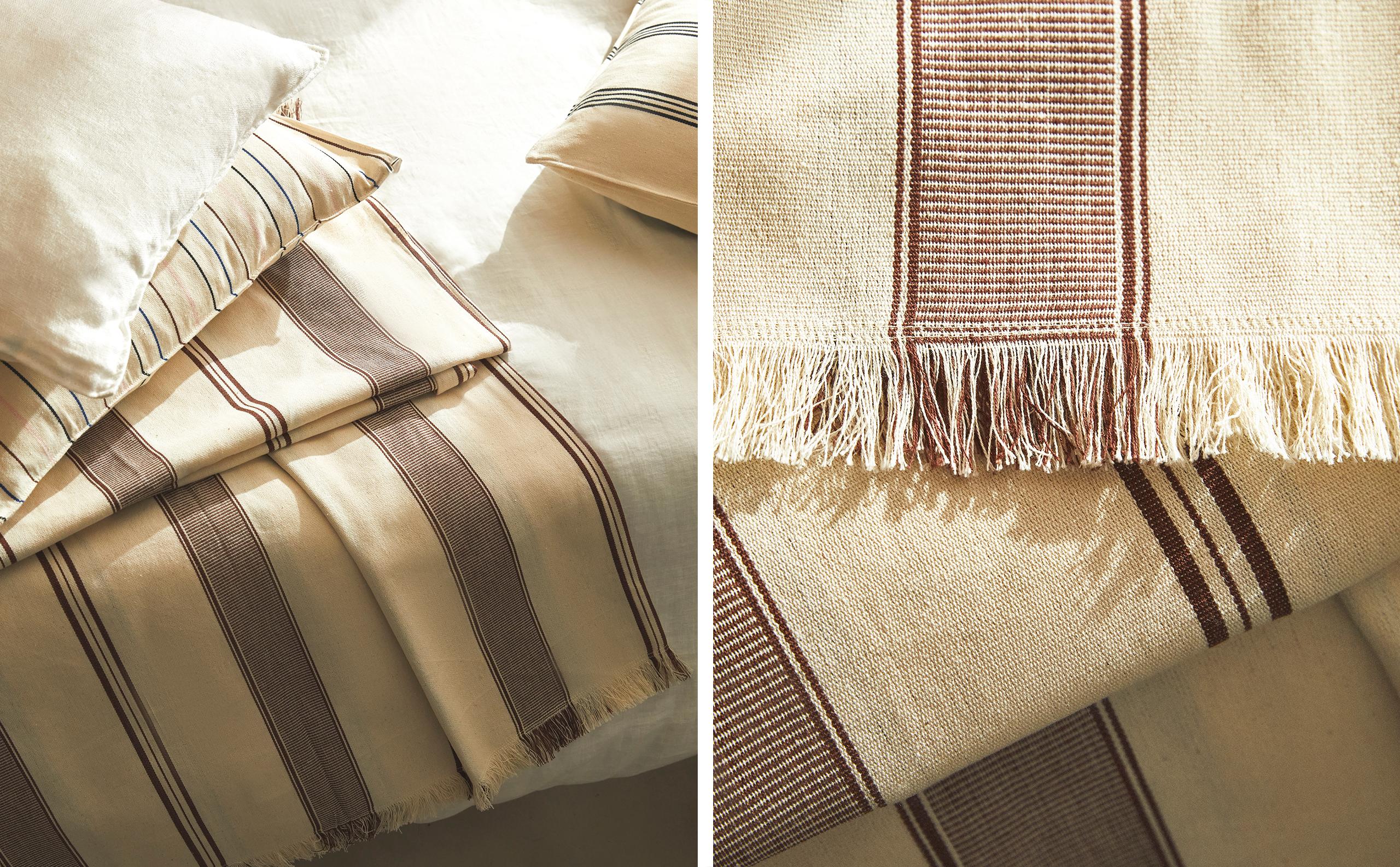 STRIPED COTTON BLANKET X TENSIRA