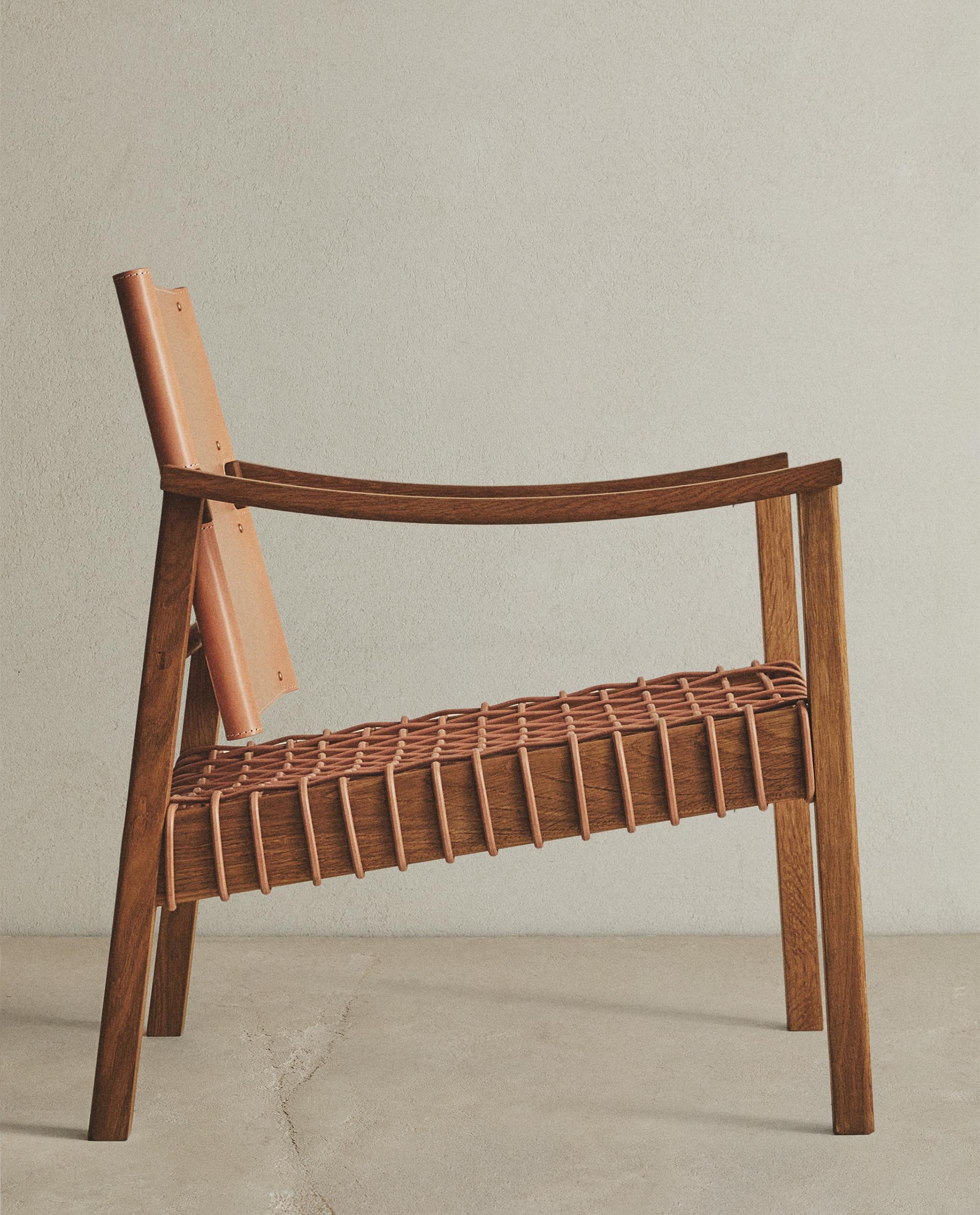 OAK WOOD LEATHER CHAIR X OTZI | Zara Home United States of America