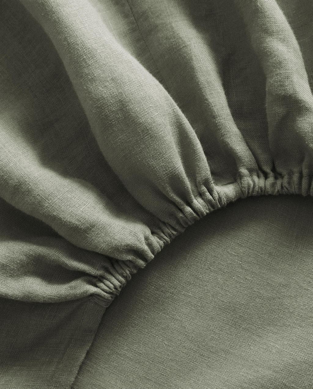 SPANNBETTLAKEN AUS WASHED-LOOK LEINEN (140 GxM²)