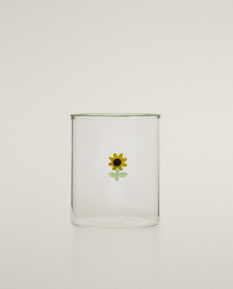 SUNFLOWER BOROSILICATE TUMBLER