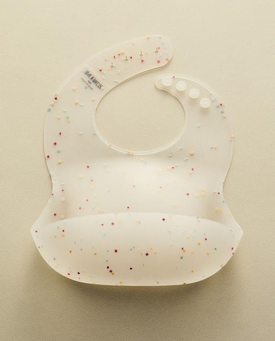 BABADOR INFANTIL DE SILICONE COM CONFETES