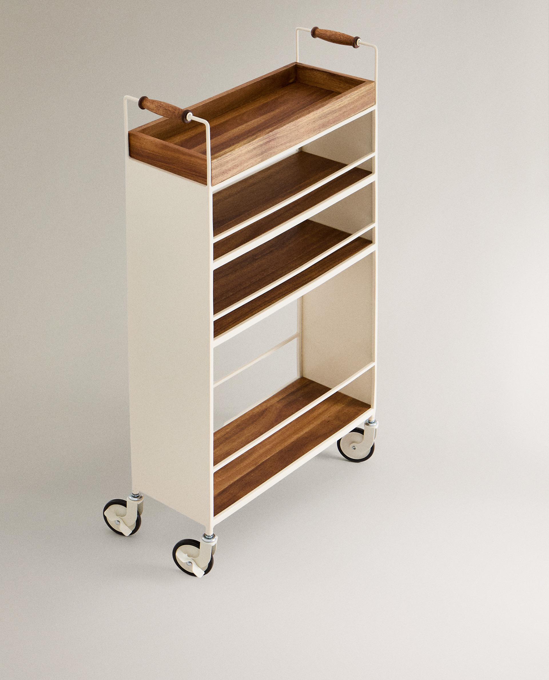 ZARA HOME】メタルキャスター ウッドハンドル ワゴン