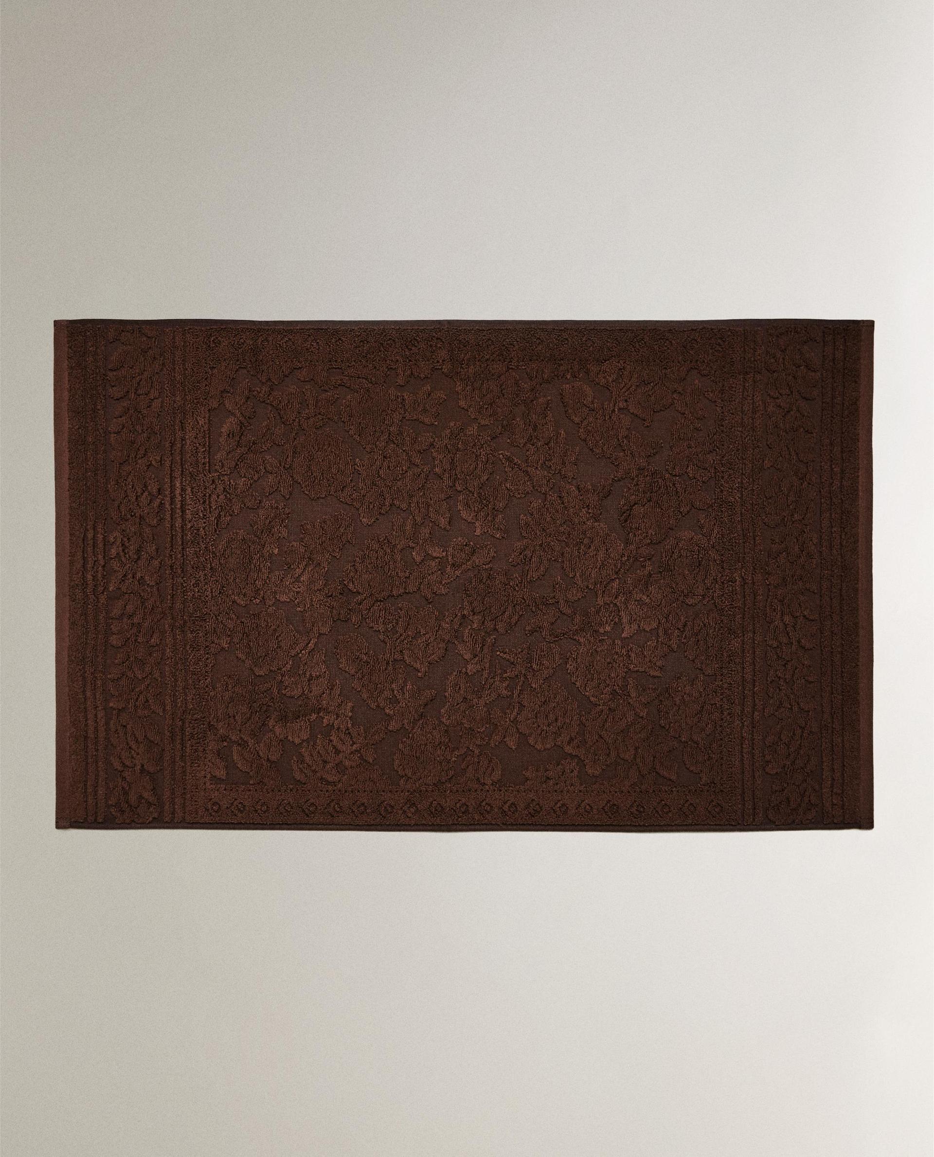 FLORAL JACQUARD BATH MAT FLORAL JACQUARD BATH MAT