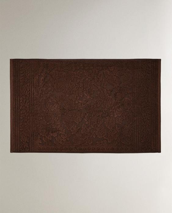 FLORAL JACQUARD BATH MAT FLORAL JACQUARD BATH MAT