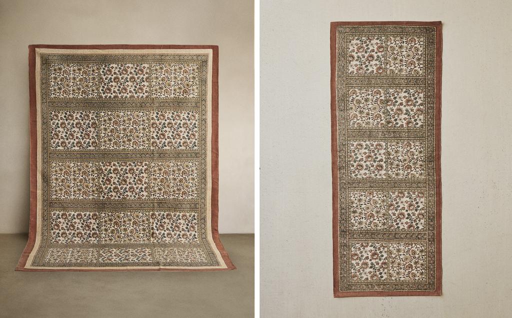 COLOUR BLOCK PRINT COTTON RUG COLOUR BLOCK PRINT COTTON RUG