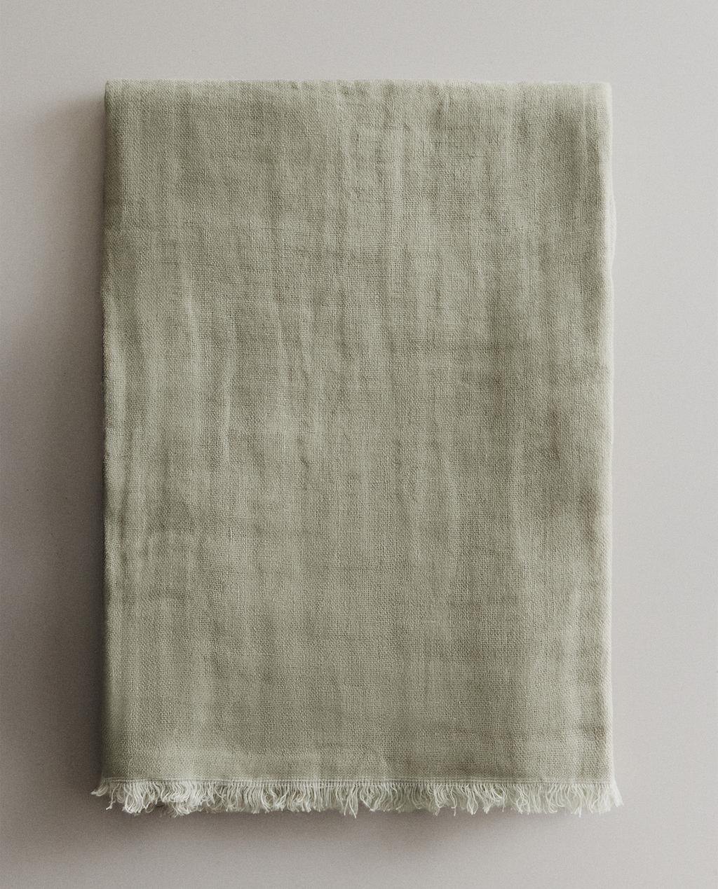 CHECK LINEN THROW