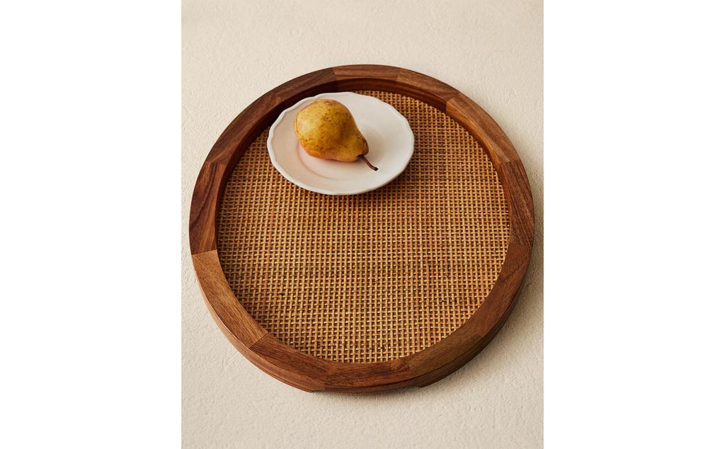OVAL WOODEN RATTAN TRAY OVAL WOODEN RATTAN TRAY