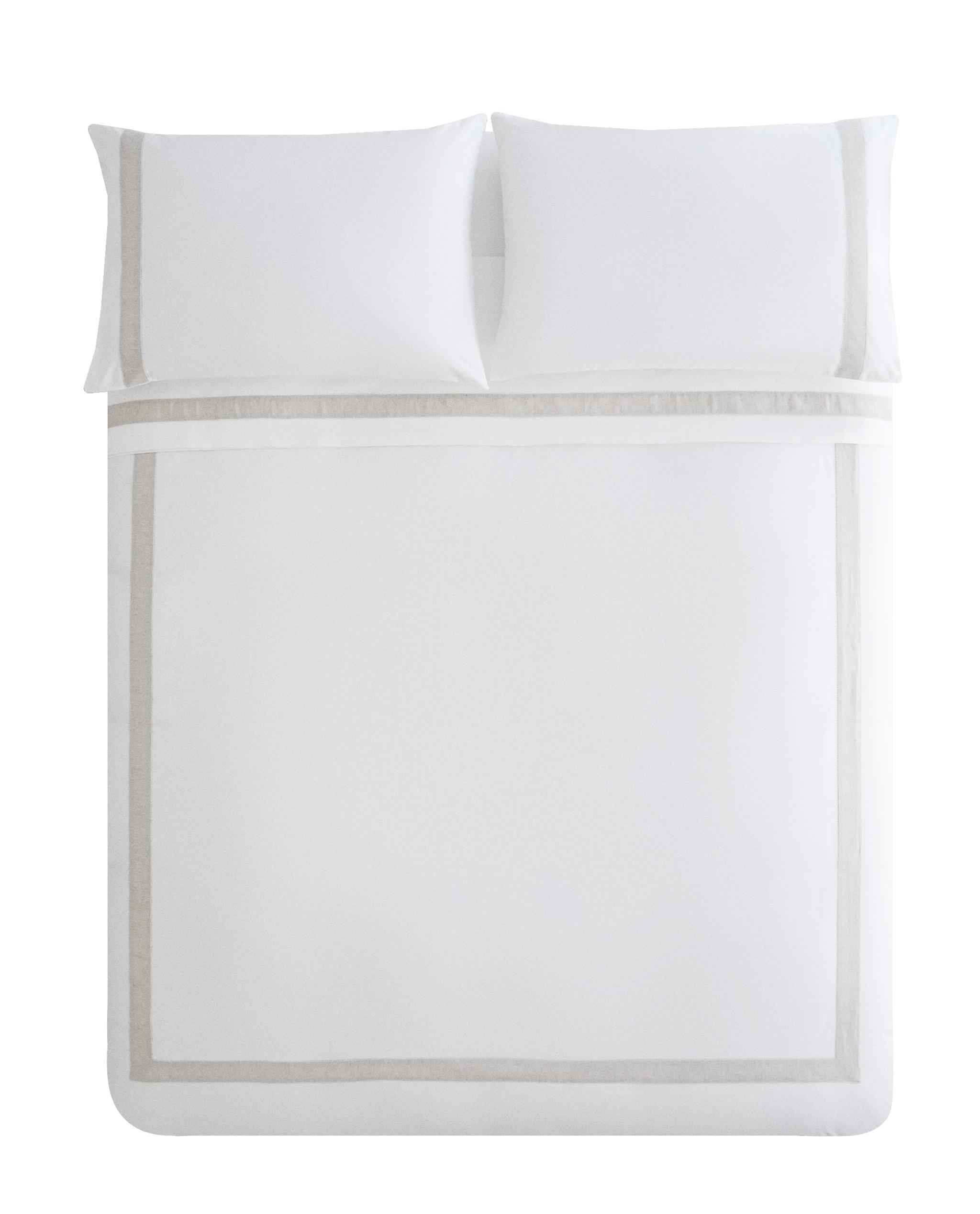 COTTON DUVET COVER WITH LINEN BORDER product thumbnail 4
