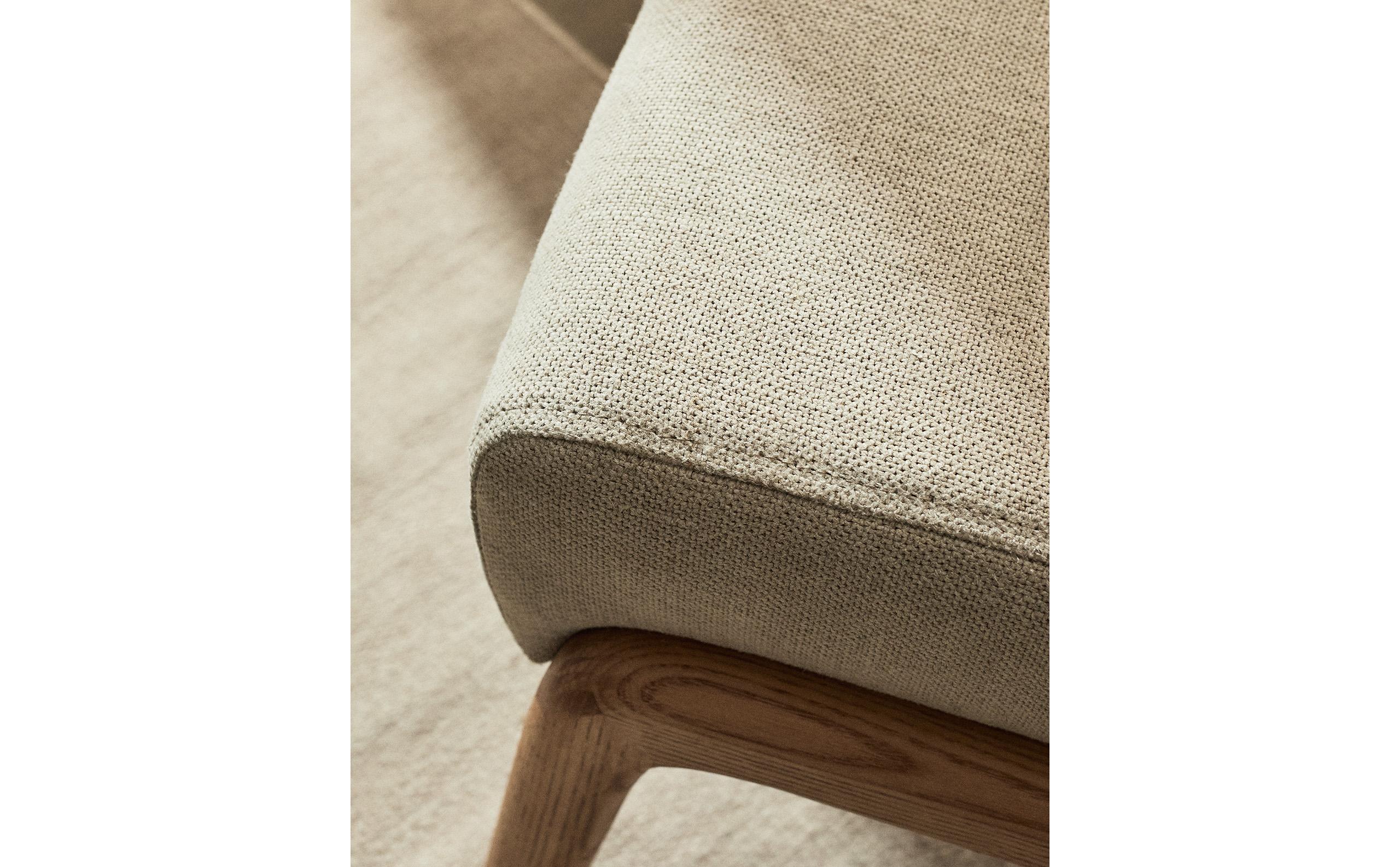 ASH WOOD AND LINEN OTTOMAN STOOL product thumbnail 16