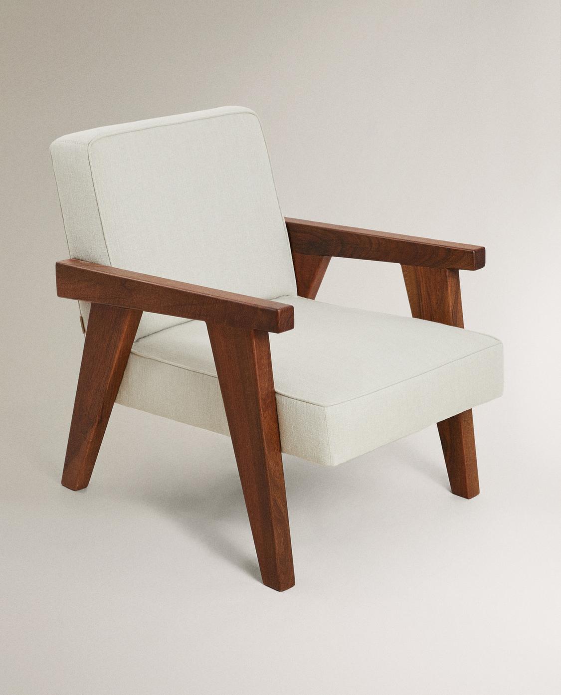 ZARA HOME BY BLASCO アップホルスタード ウォールナット アームチェア 