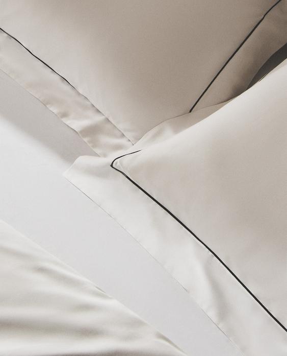 SATEEN PILLOWCASE WITH TRIM
