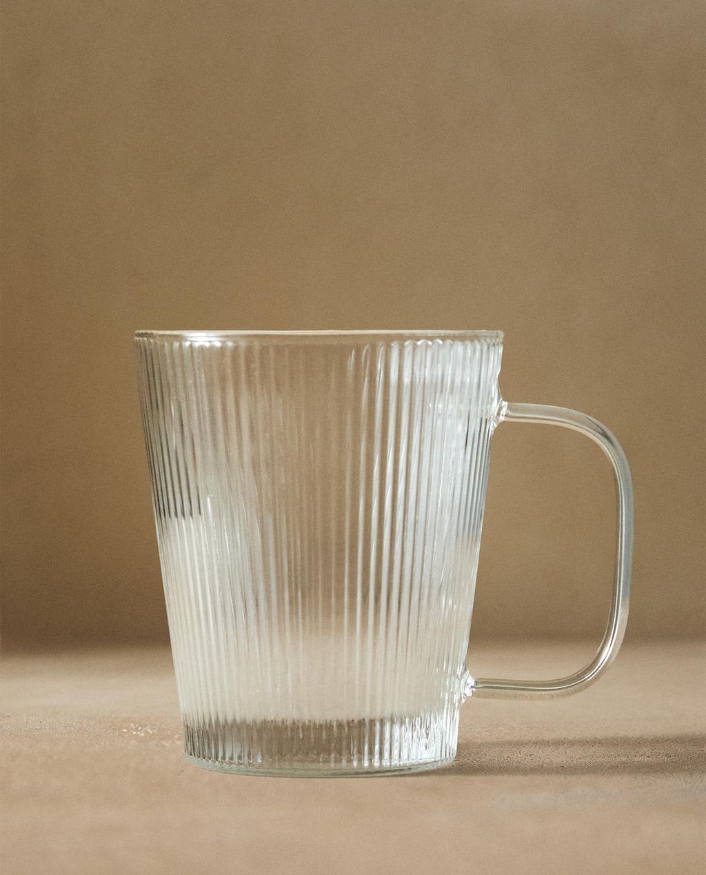 BOROSILICATE GLASS MUG WITH LINES