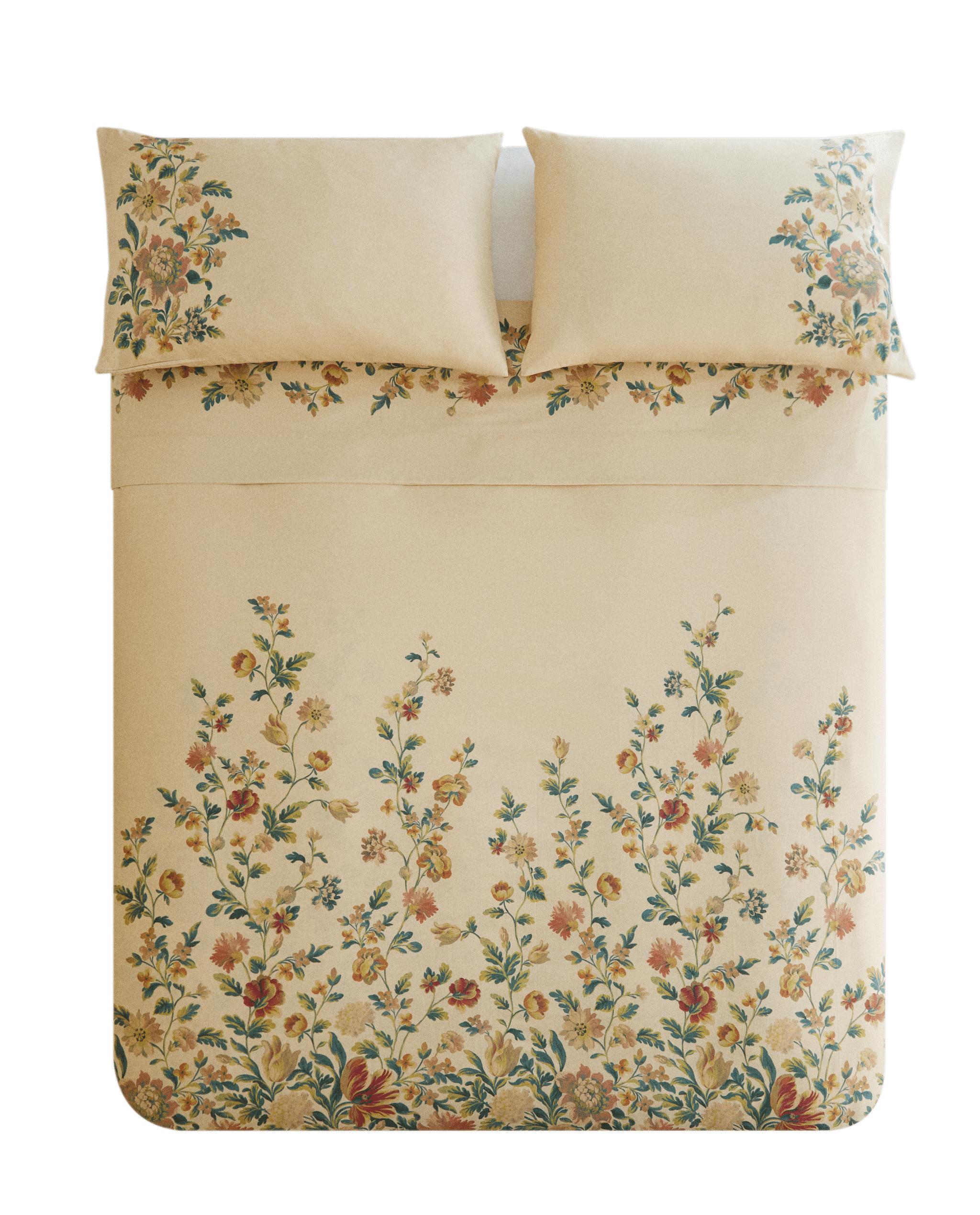 フラワープリント サテン デュべカバー | Zara Home 日本/Japan