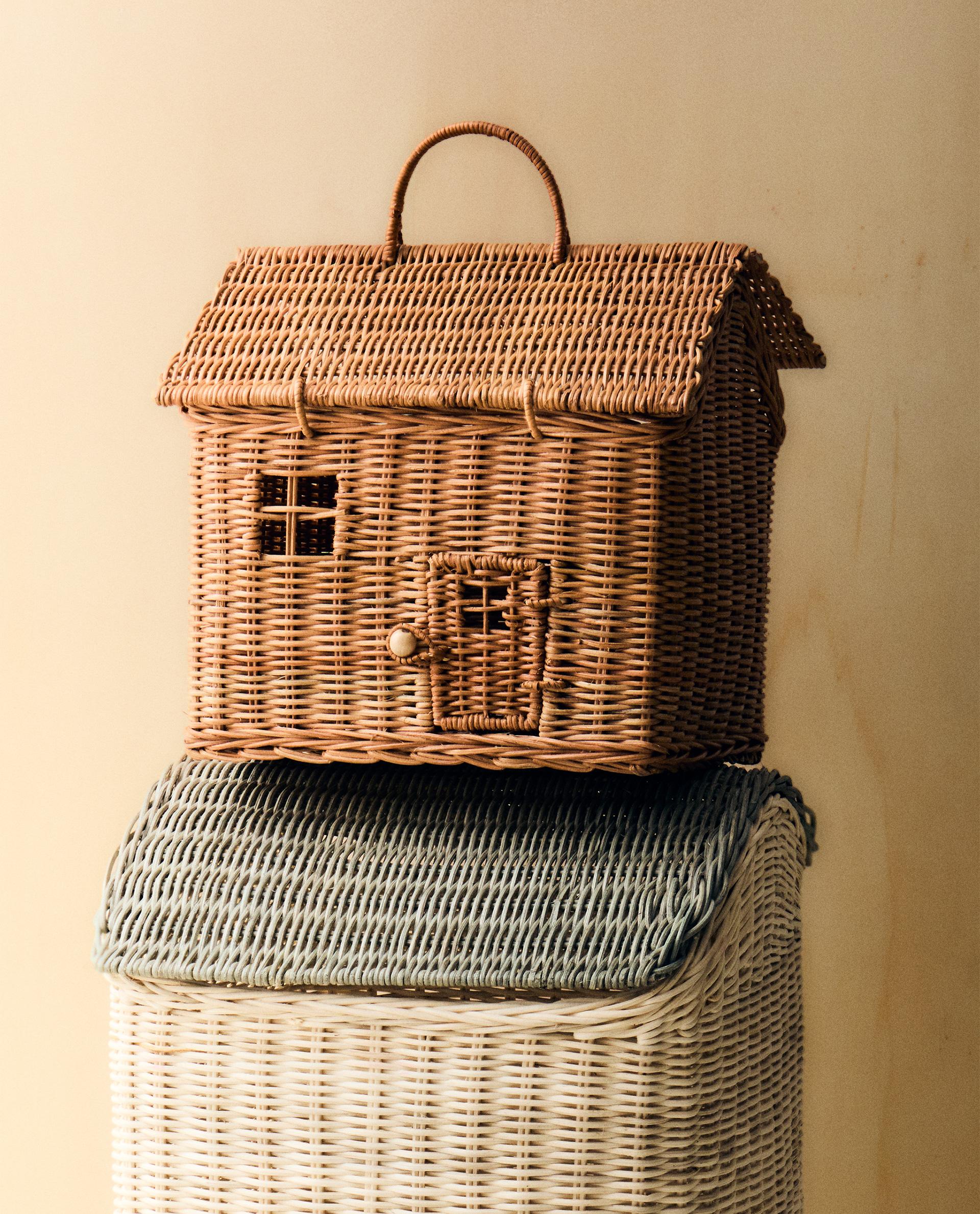 ZARA ザラホーム/蓋付きラウンドバスケット/収納かご/おしゃれ フタ付きラウンドバスケット | Zara Home 日本/Japan