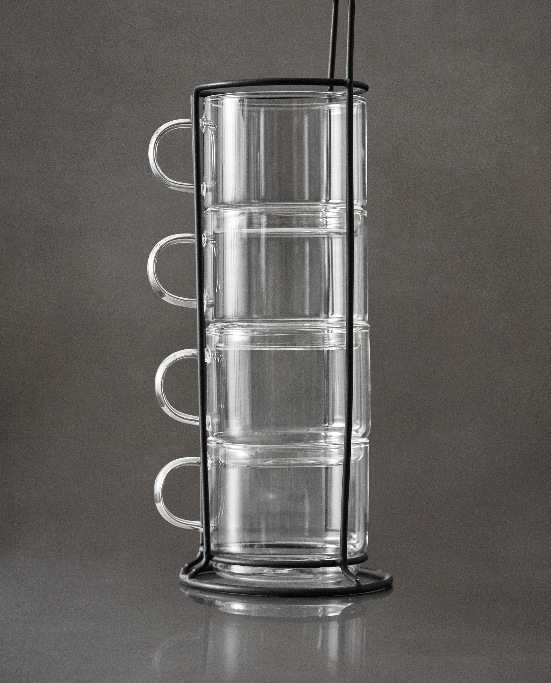 BOROSILICATE GLASS CUP TOWER (SET OF 4) product thumbnail 4