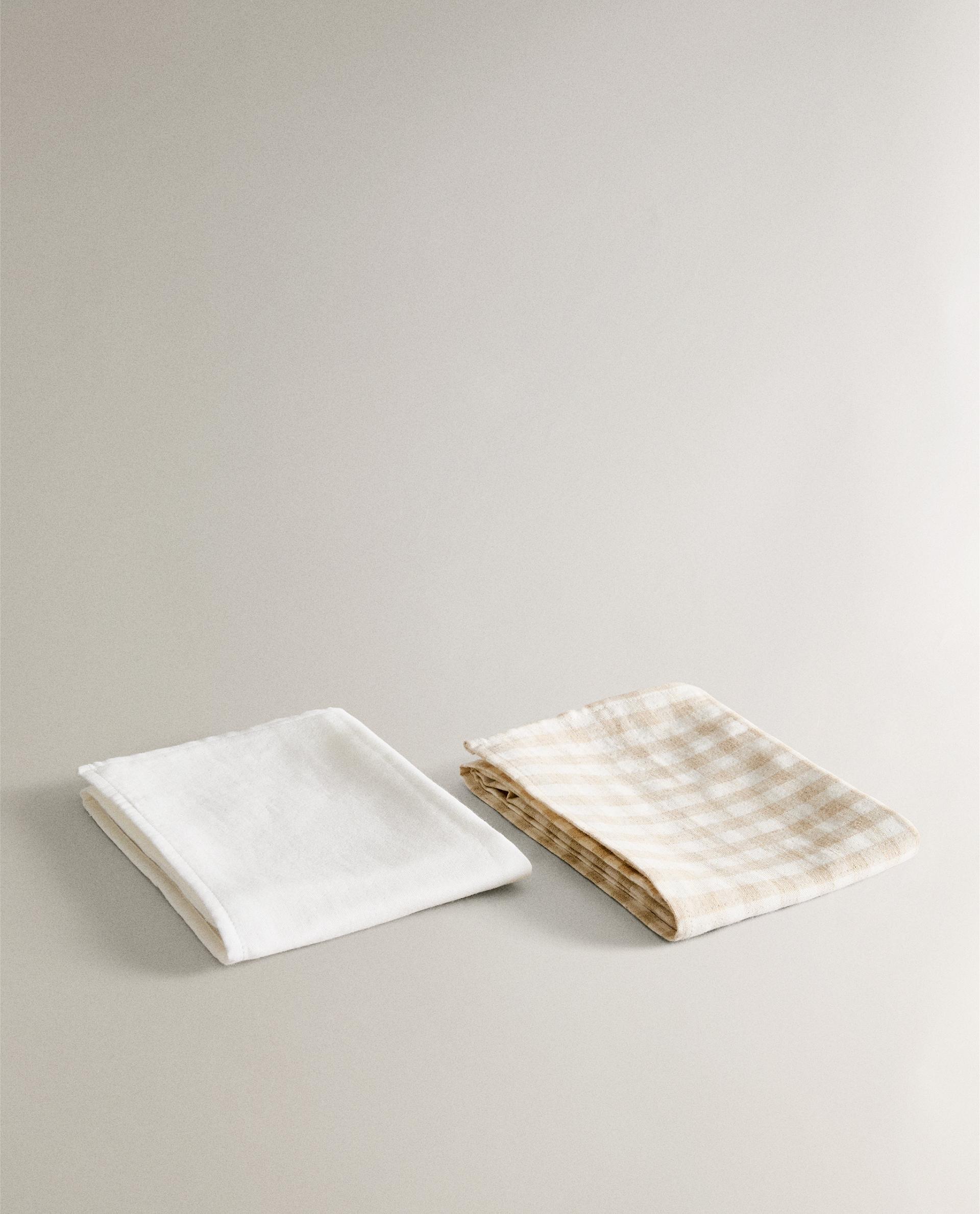 CHILDREN'S CHECK MUSLIN CLOTH SET (PACK OF 2) Zara Home España