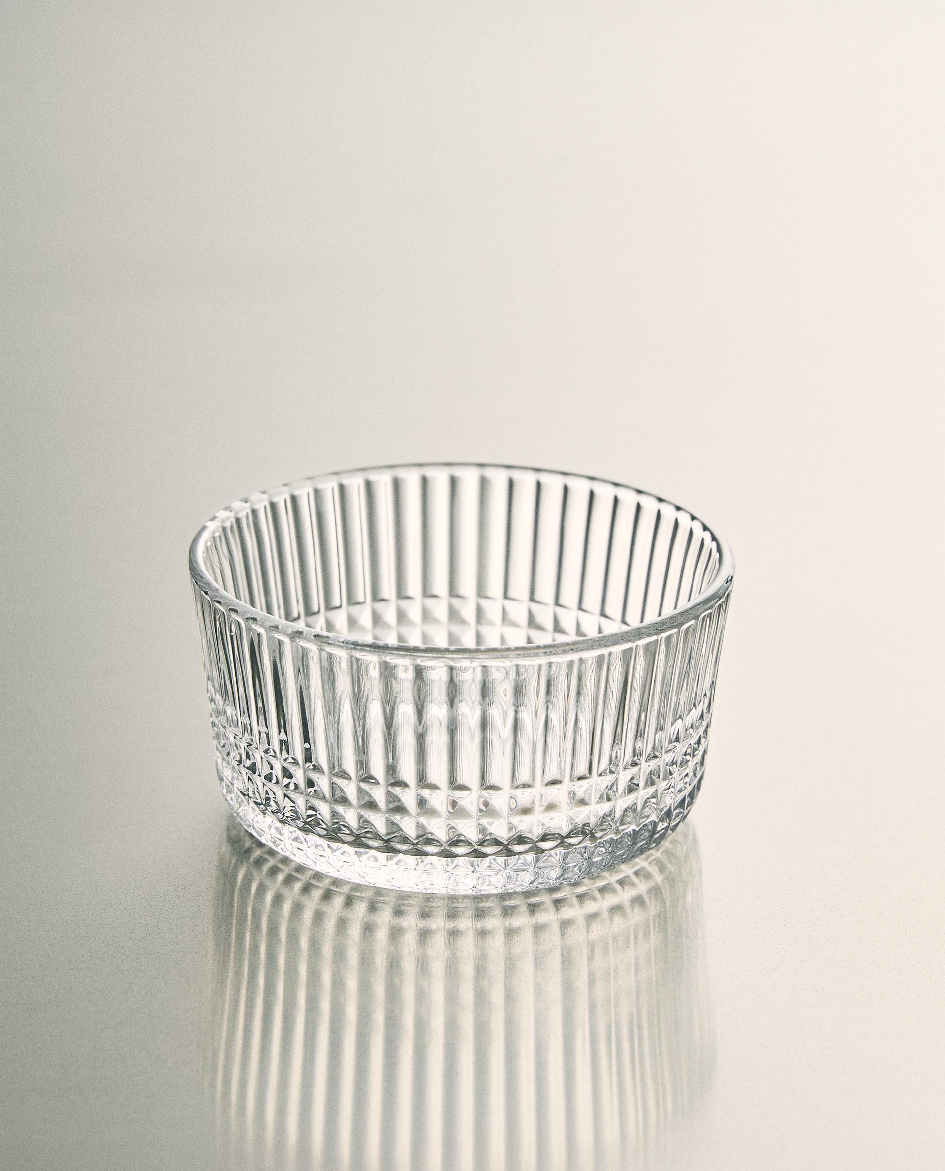 GLASS MINI BOWL WITH RAISED GEOMETRIC DESIGN product thumbnail 4