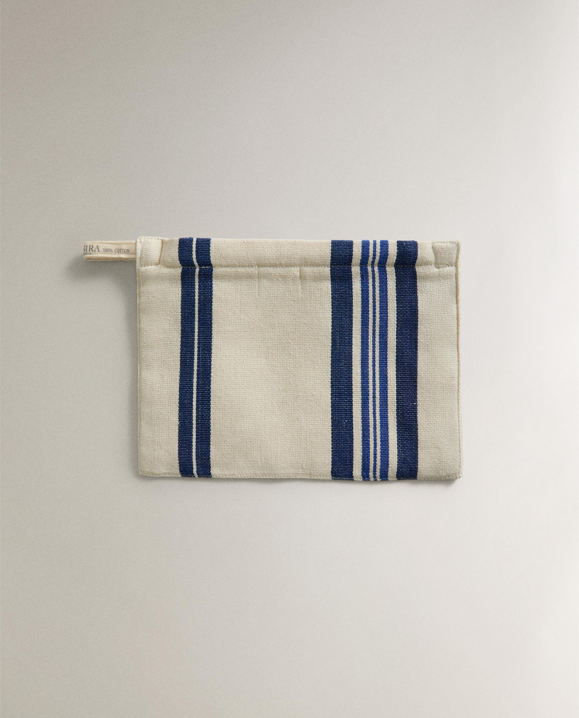 STRIPED COTTON TOILETRY BAG X TENSIRA