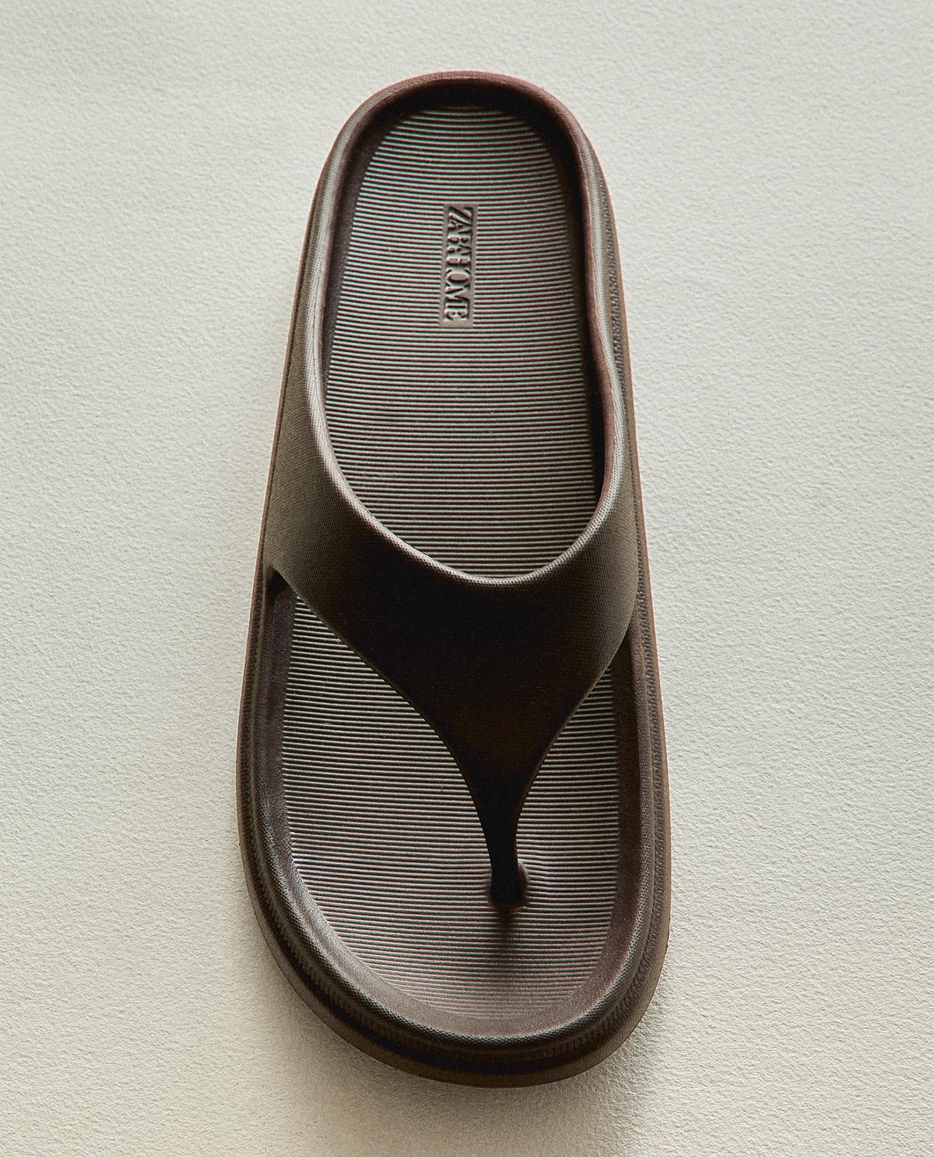 ★ZARA★ RUBBERISED SANDALS RUBBERIZED SLIDES - Green | ZARA Canada
