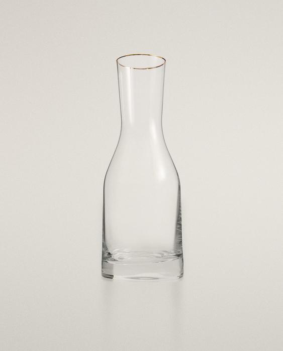 FLASCHE GOLDFARBENER RAND BOHEMIA CRYSTAL