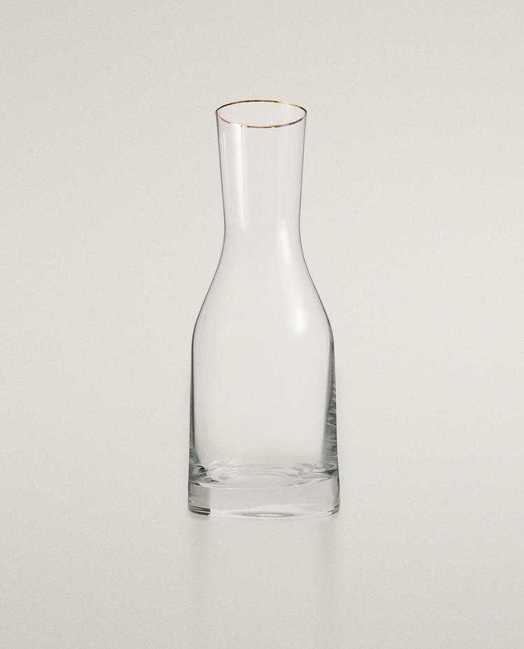 قنينة BOHEMIA CRYSTAL بحافة ذهبية