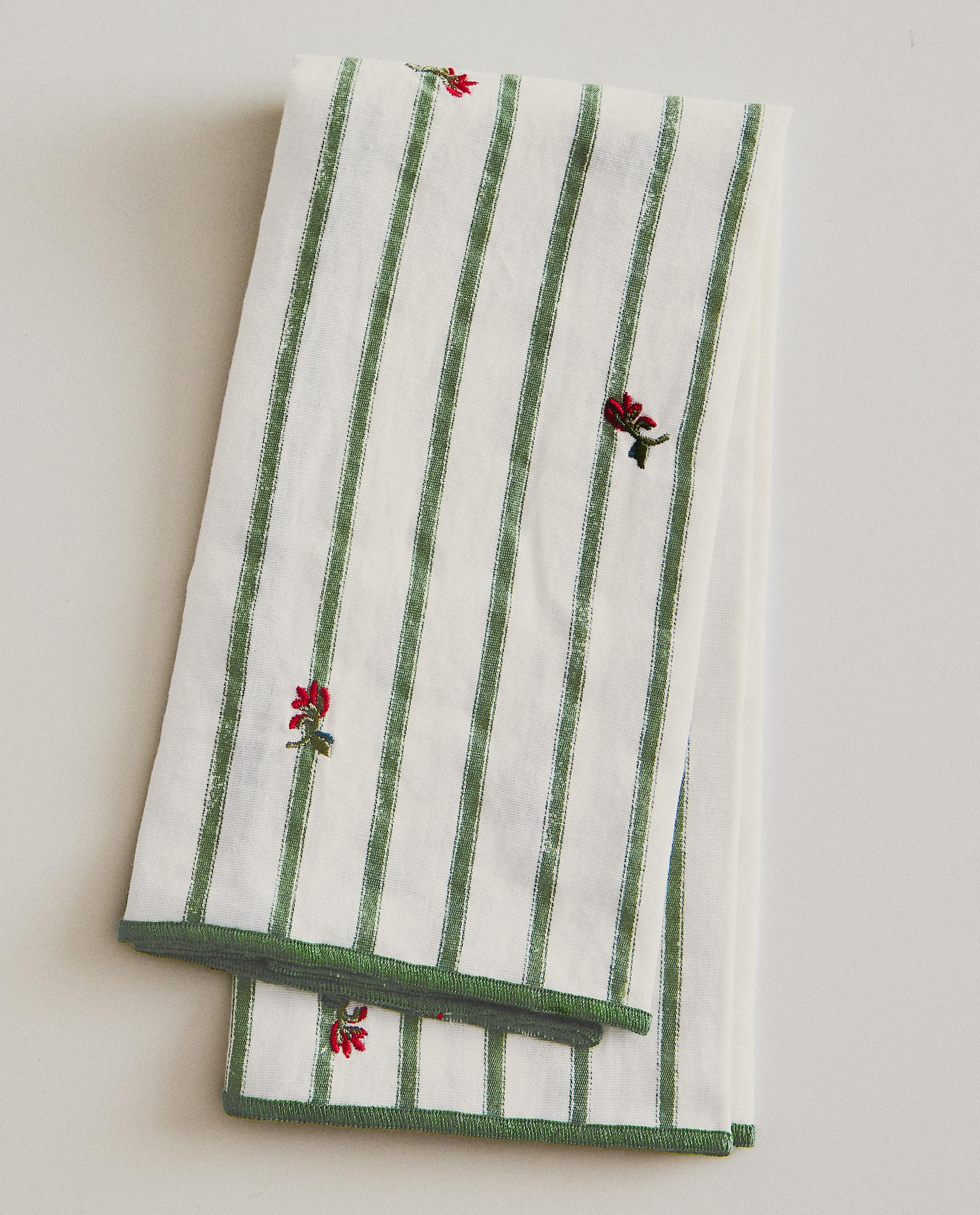 PACK OF STRIPED NAPKINS WITH FLORAL EMBROIDERY (PACK OF 2) product thumbnail 19
