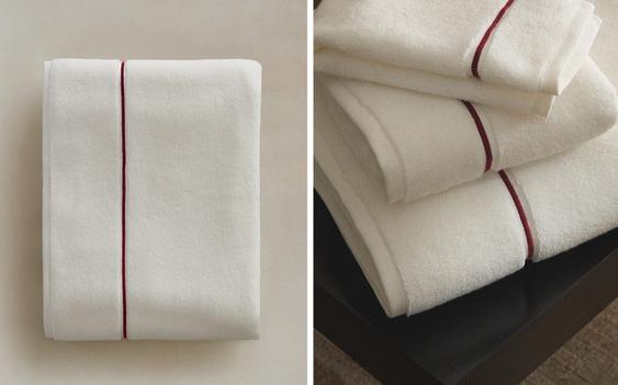 EMBROIDERED TRIM BATH TOWEL