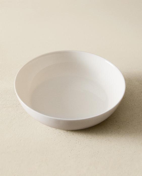 طبق عميق زجاج أبيض