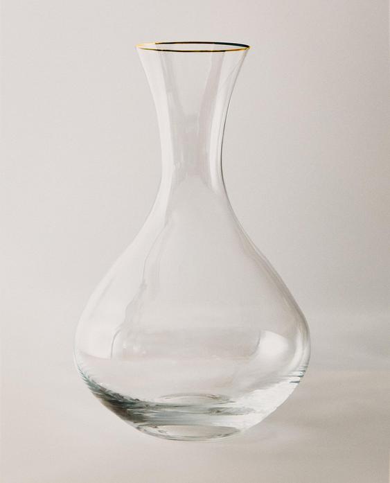 BOUTEILLE CRISTALLINE BORDURE ARGENTÉE