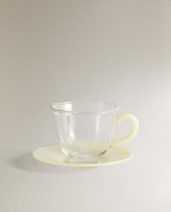 カラーボロシリケイトガラス コーヒーカップ&ソーサー カラーボロシリケイトガラス コーヒーカップ&ソーサー