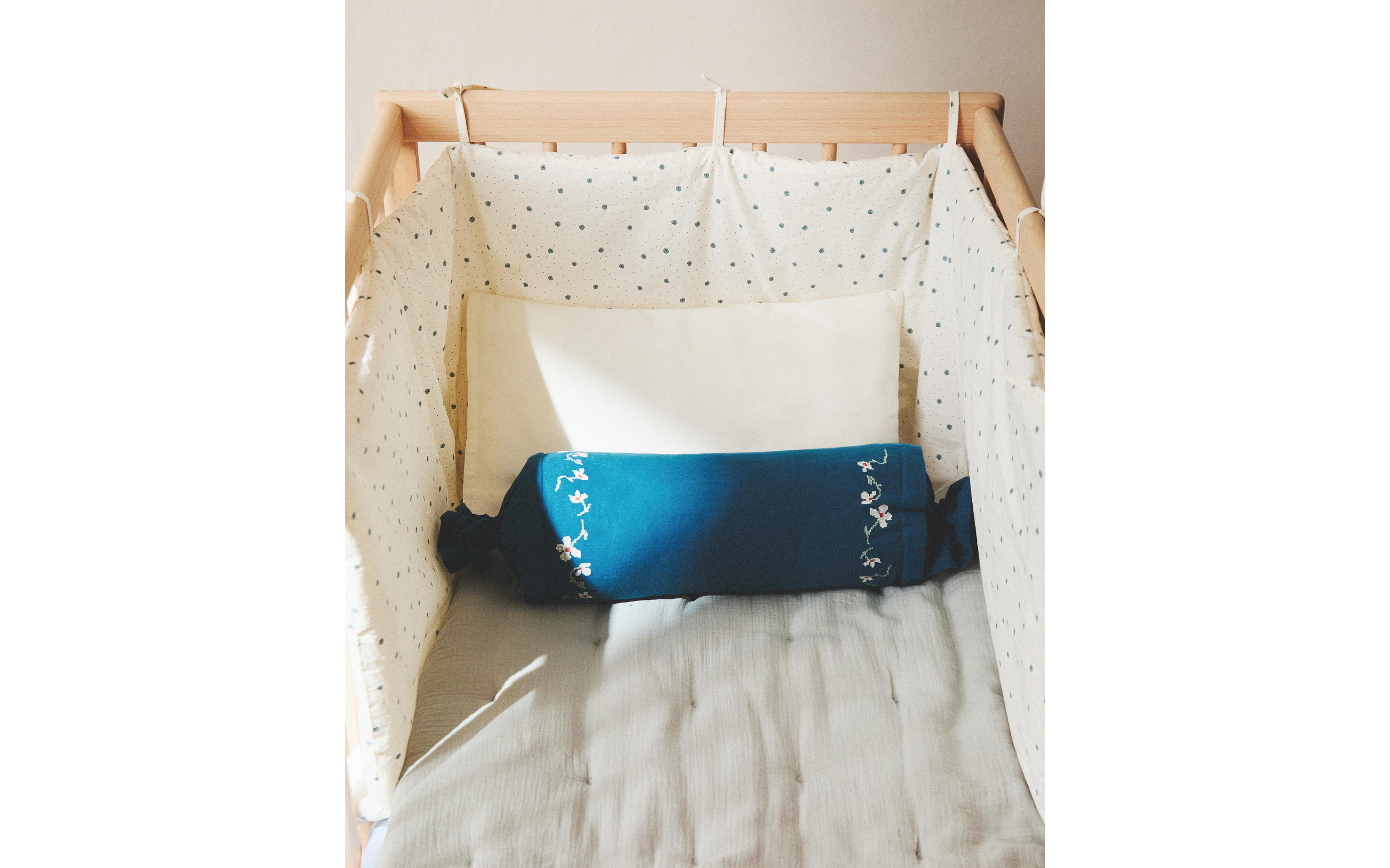 LEAF PRINT COTTON BABY COT BUMPER COVER product thumbnail 8