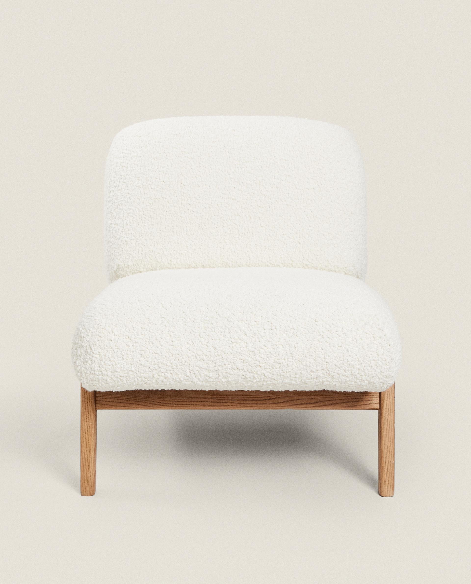 UPHOLSTERED BOUCLÉ WOOL ARMCHAIR