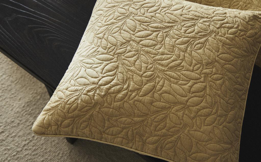 CAPA DE ALMOFADA DE EDREDOM DE MICROFIBRA COM FOLHAS