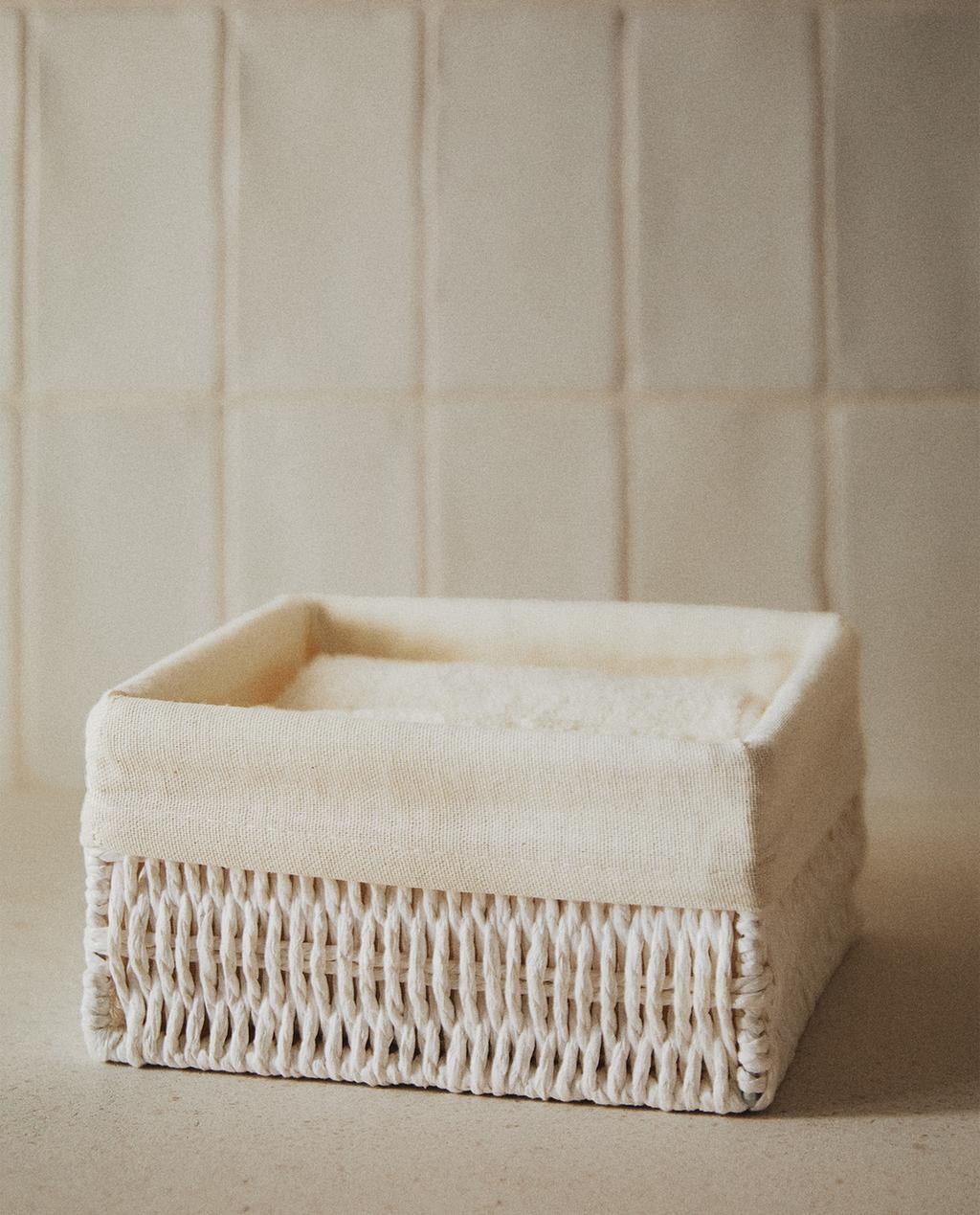 Zara Home Kvadrat səbət pambıq astarlı