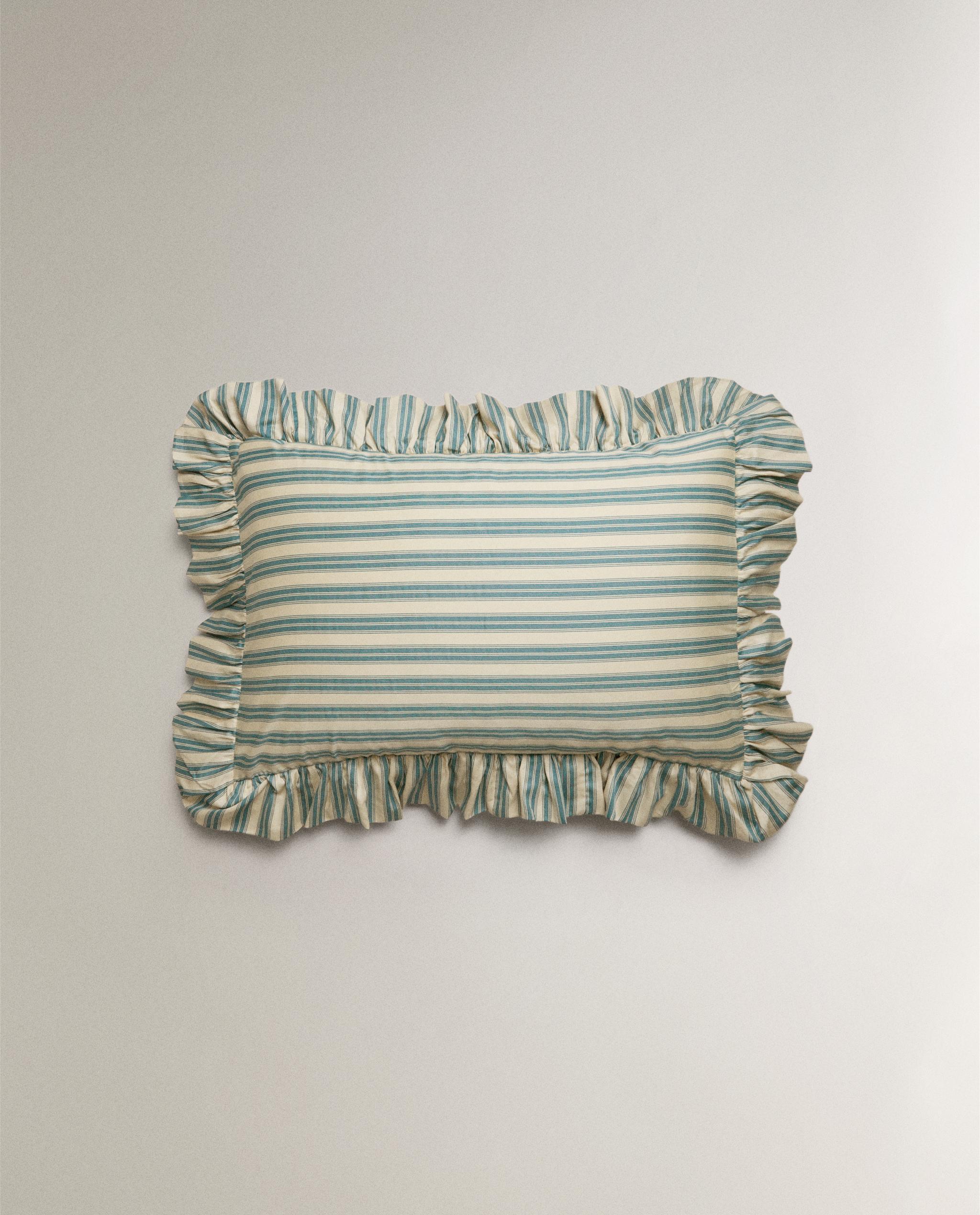 STRIPED PILLOWCASE WITH RUFFLE TRIM | KATHARINE POLE product thumbnail 5