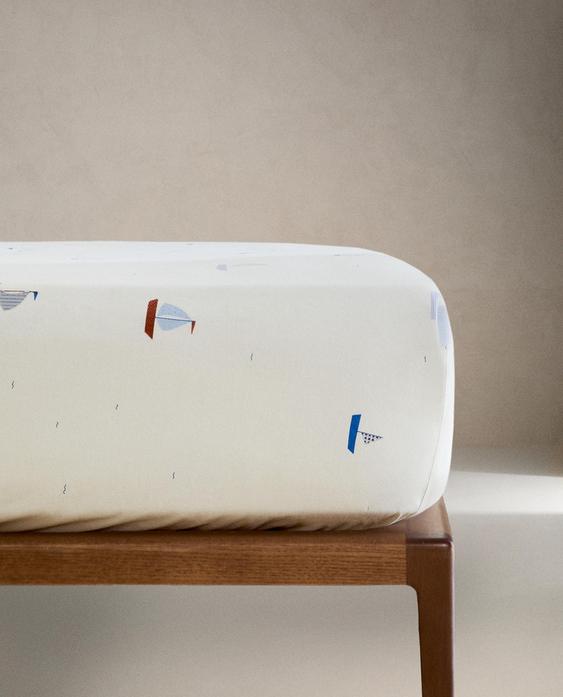 KIDS' COTTON BOAT FITTED SHEET