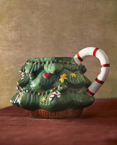 CHILDREN’S STONEWARE CHRISTMAS TREE MUG